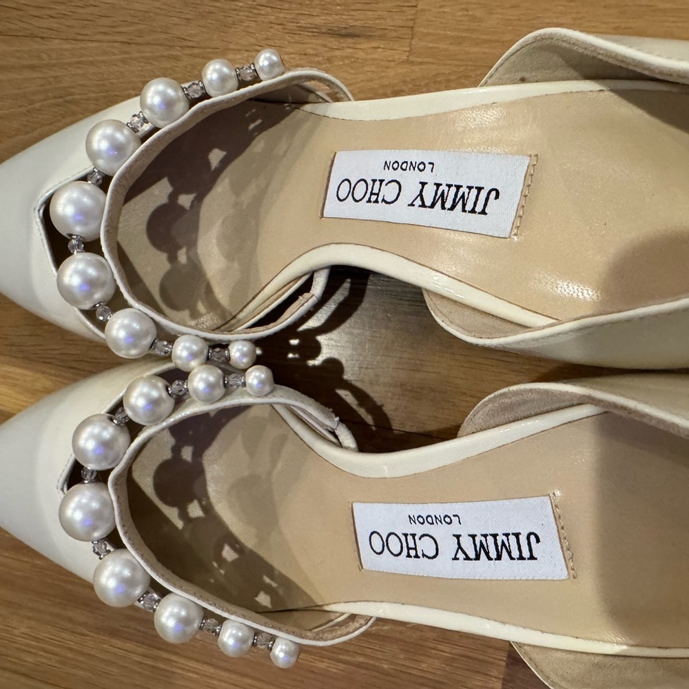Jimmy Choo Cream Pearl Aurelie 65mm - Picture 5 of 9